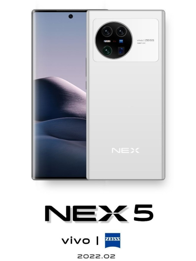 vivo NEX 5渲染曝光:后置四摄 联合蔡司